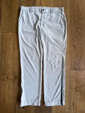 Nike Golf Tour Performance Light Gray Chino Pants with Black Side Stripe
